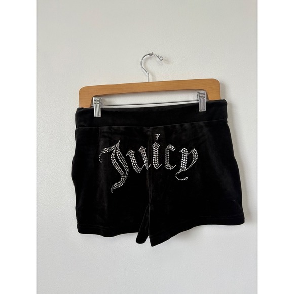 Juicy Couture OG Bling Velour Lifestyle Shorts – Black Licorice – Small - Picture 4 of 6